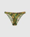 Understatement Mesh Bikini Briefs Olive Abstract Floral In Green