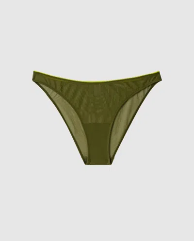 Understatement Mesh Bikini Briefs Olive In Green