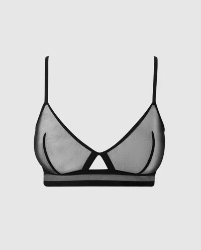 Understatement | Mesh Cut-out Triangle Bralette - Black | Bralettes