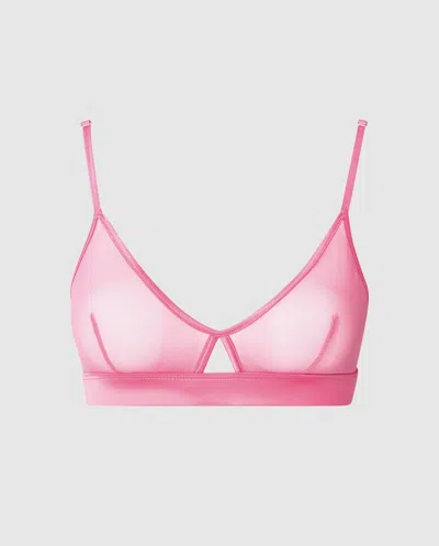Understatement Mesh Cut-out Triangle Bralette Candy Pink