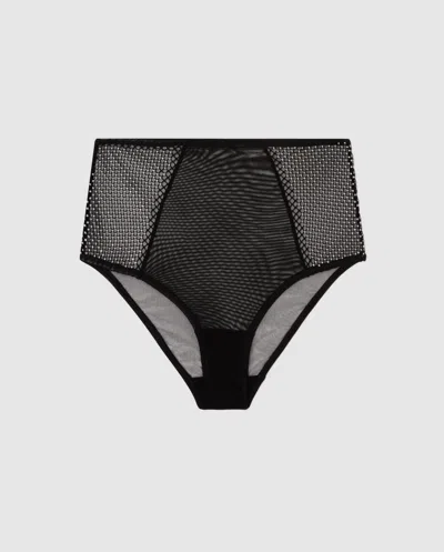 Understatement | Mesh Highwaist Briefs - Black/silver | Trouseries In Multi