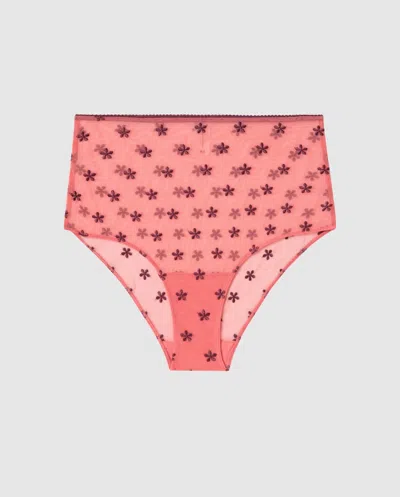 Understatement | Mesh Highwaist Briefs - Coral/cherry | Trouseries