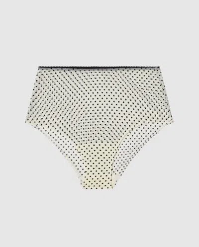 Understatement Mesh Highwaist Briefs Cream/black In Neutral