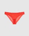 Understatement Mesh Lace Trim Bikini Briefs Fiery Red In Red