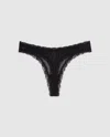 Understatement Mesh Lace Trim Thong Black In Black