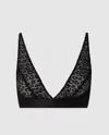 Understatement Mesh Plunge Bralette Black Leopard In Black