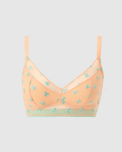 Understatement | Mesh Support Bra - Peach/turquoise | Bralettes