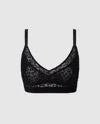 Understatement Mesh Support Bra Black Leopard In Black