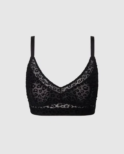 Understatement Mesh Support Bra Black Leopard