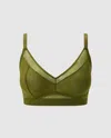 Understatement Mesh Support Bra Olive In Green