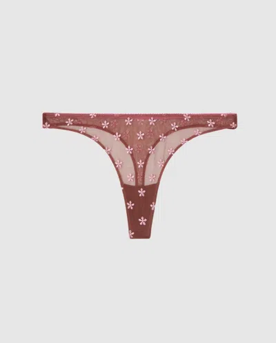 Understatement | Mesh Thong - Mocha/candy Pink | Trouseries