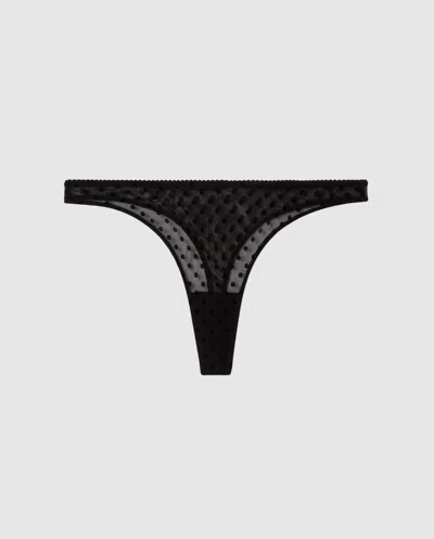 Understatement Mesh Thong Black Dots In Gold