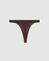 Understatement Mesh Thong Coffee In Burgundy