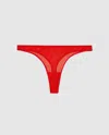 Understatement Mesh Thong Fiery Red In Burgundy