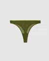 Understatement Mesh Thong Olive In Green