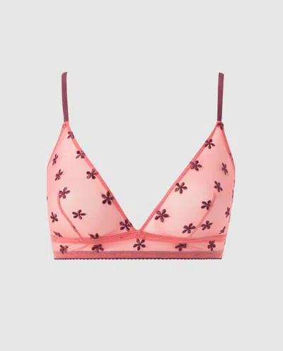 Understatement | Mesh Triangle Bralette - Coral/cherry | Bralettes
