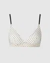 Understatement Mesh Triangle Bralette Cream/black In Multi
