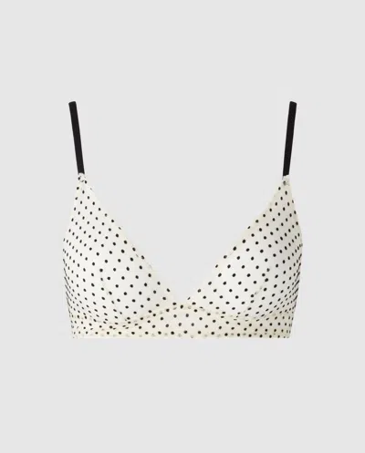 Understatement Mesh Triangle Bralette Cream/black In Multi