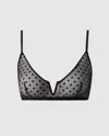 Understatement Mesh V-balconette Black Dots In Multi