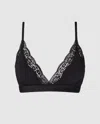 Understatement Micro Lace Triangle Bralette Black In Black