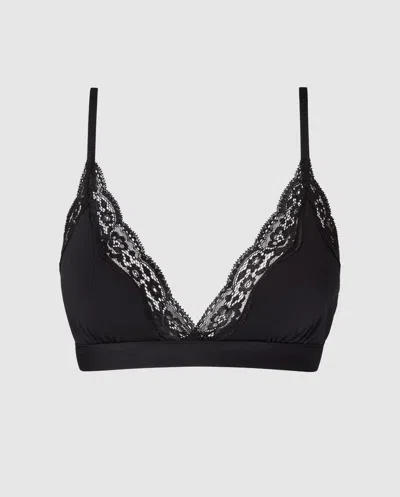 Understatement Micro Lace Triangle Bralette Black