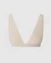 Understatement Plunge Bikini Top Cream In White