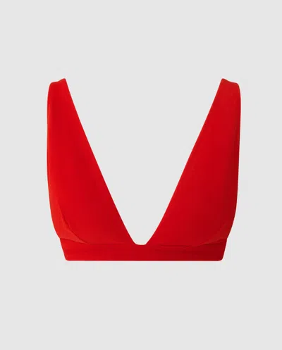 Understatement Plunge Bikini Top Papaya In Red