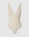 Understatement Plunge Swimsuit Cream In White