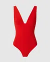 Understatement Plunge Swimsuit Papaya In Red