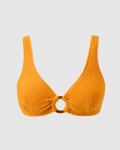 Understatement Ring Scoop Bikini Top Apricot In Orange