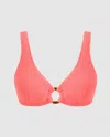 Understatement Ring Scoop Bikini Top Coral In Pink