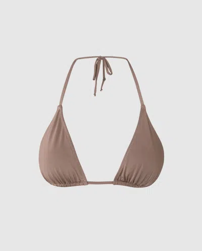 Understatement Strappy Triangle Bikini Top Mauve In Purple