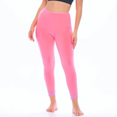 Undersummers Long Underwear Leggings In Neon Coral In Multi