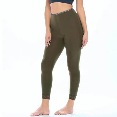 Undersummers Long Underwear Leggings In Olive In Green