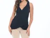 Undersummers Lux Cotton V Neck Tank In Black In Black
