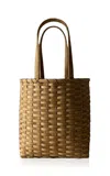 Underwater Weaving Studio Carol Rattan Shoulder Basket In Brown