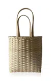 Underwater Weaving Studio Carol Rattan Shoulder Basket In Neutral