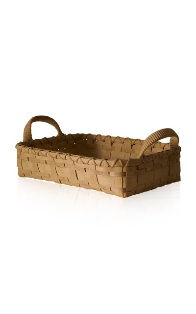 Underwater Weaving Studio Folk Fleur Rattan Tray In Neutral