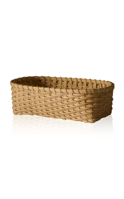 Underwater Weaving Studio Herringbone Bread Rattan Basket In Neutral