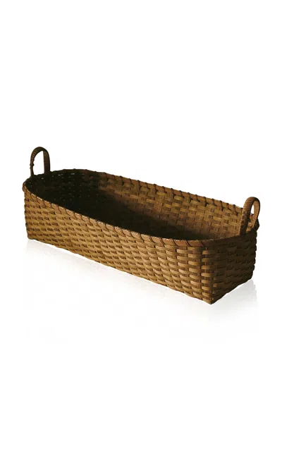 Underwater Weaving Studio Long Bounty Rattan Basket In Brown