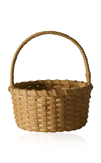 Underwater Weaving Studio Montauk Daisy Rattan Basket In Neutral