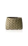 Underwater Weaving Studio Patterned Rattan Planter In Multi