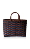 Underwater Weaving Studio Retro Rattan Tote In Brown
