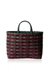 Underwater Weaving Studio Retro Rattan Tote In Green