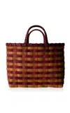 Underwater Weaving Studio Retro Rattan Tote In Red