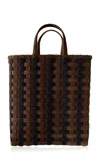 Underwater Weaving Studio Striped Oversized Tote In Brown