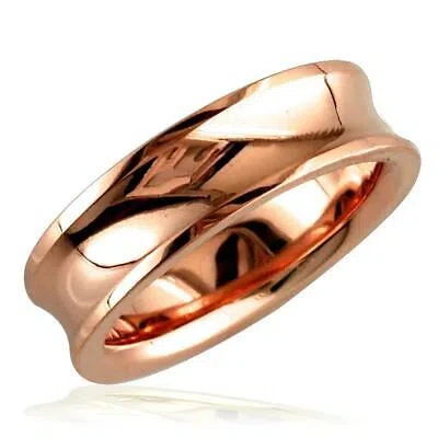 Pre-owned Undisclosed Concave Wedding Ring,6mm In 18k Pink Gold, Size 7.5