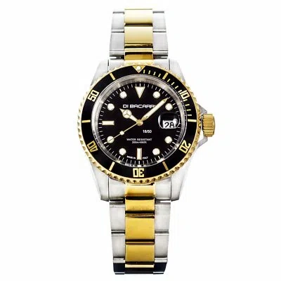 Pre-owned Undisclosed Di Bacarri Limited Edition 42mm Marina Diver 18k Gold Two-tone Black Onyx Dial