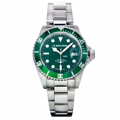 Pre-owned Undisclosed Di Bacarri Limited Edition 42mm Marina Diver Watch Stainless Steel Green Dial Gr