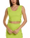 Undra Celeste Lace-up Grommet Tank In Green